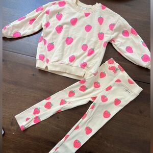 Zara Strawberry sweatshirt Matching Set size 4 years